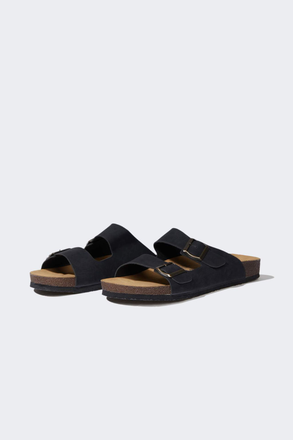 Erkek Duz Taban Cift Bantl? Suni Deri Terlik - Defacto фото 2