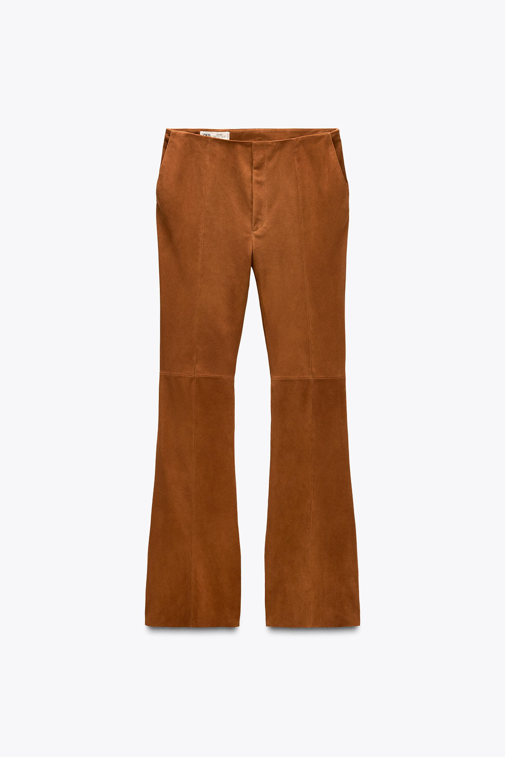LIMITED EDITION LEATHER SUEDE FLARE TROUSERS - Zara фото 5