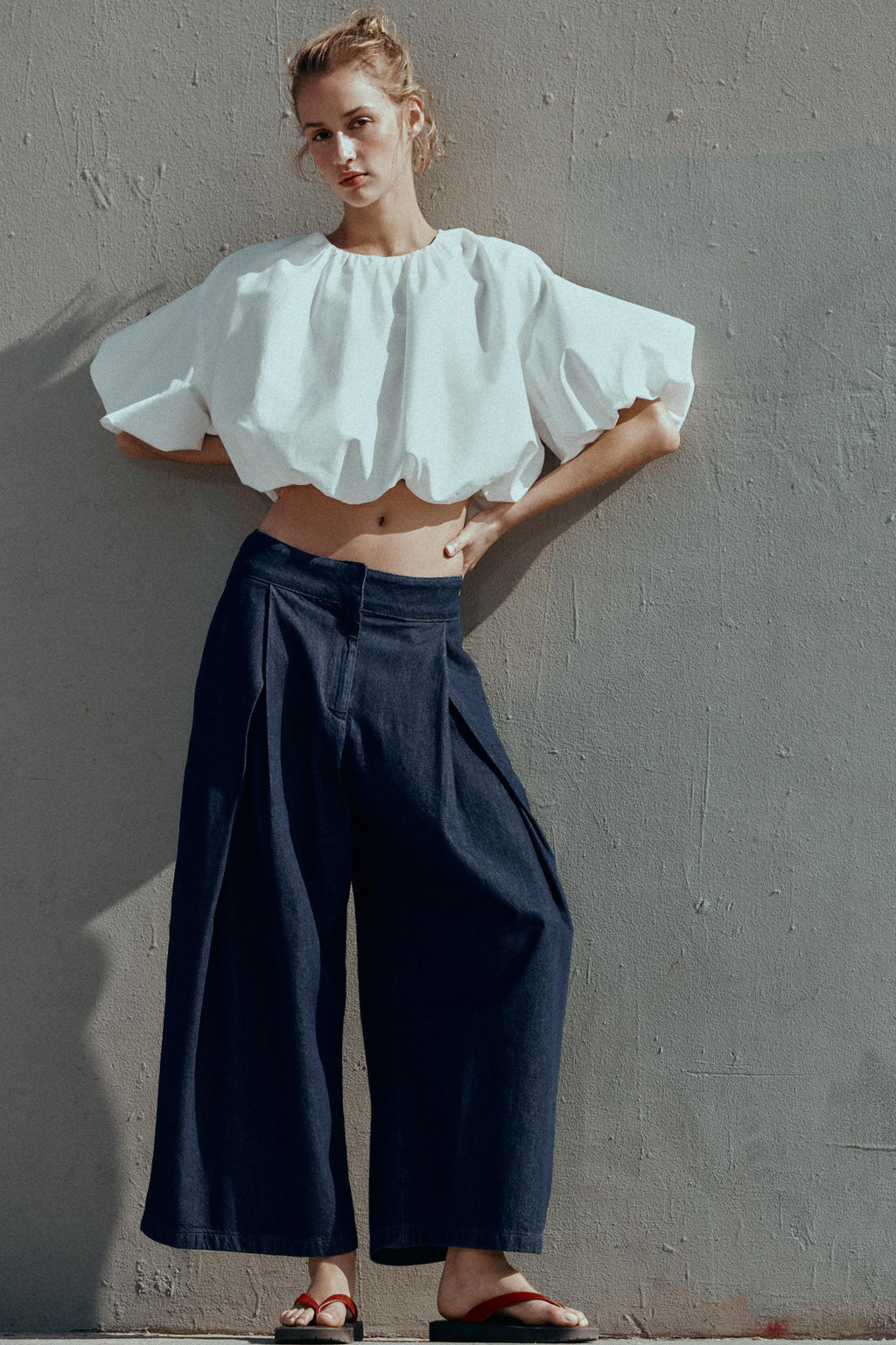 JEANS Z1975 CULOTTE TIRO ALTO PINZAS / Azul - Zara фото 2