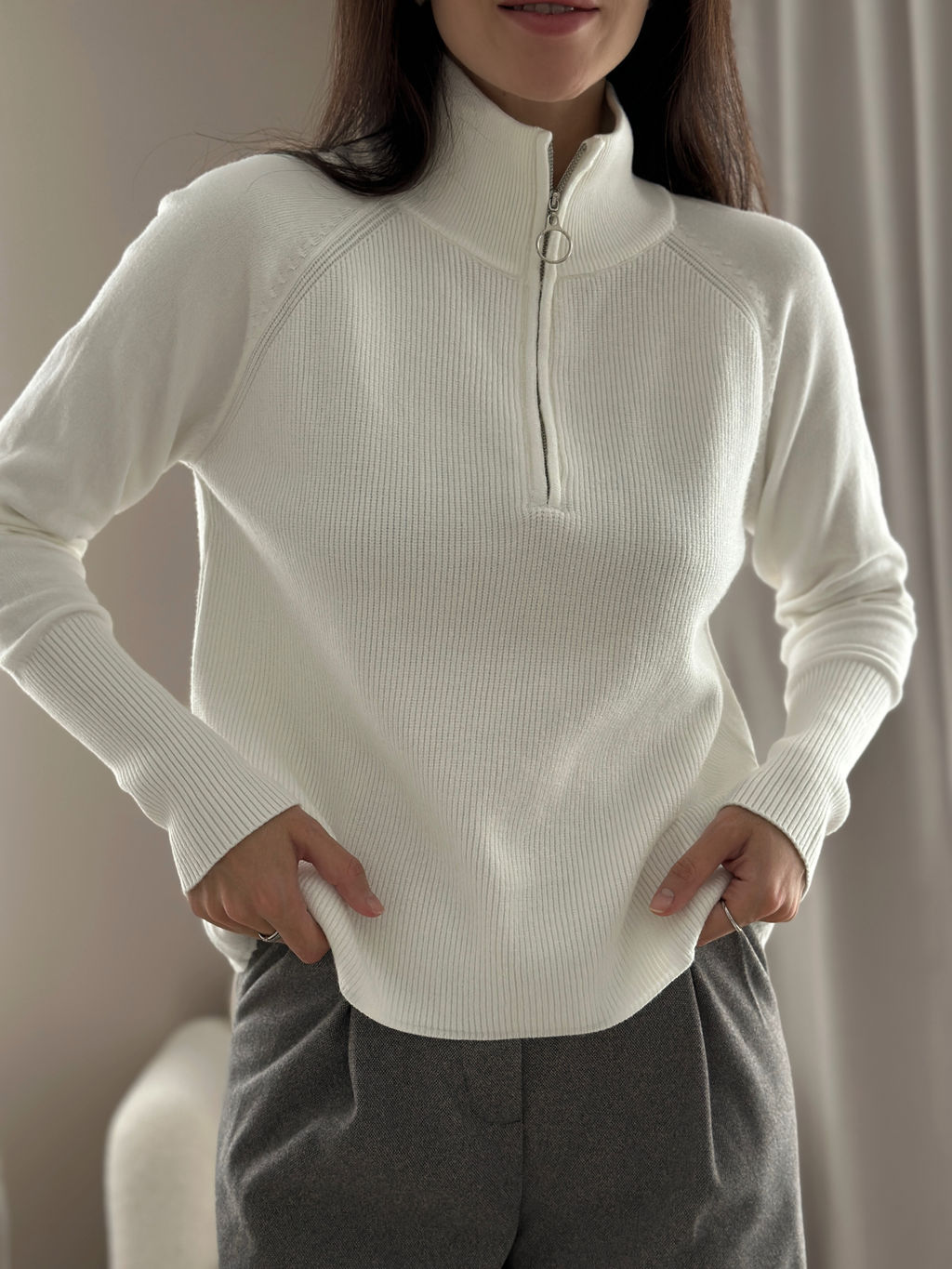 Свитер Саймон (белый) One Size - Nadi bordo фото 3