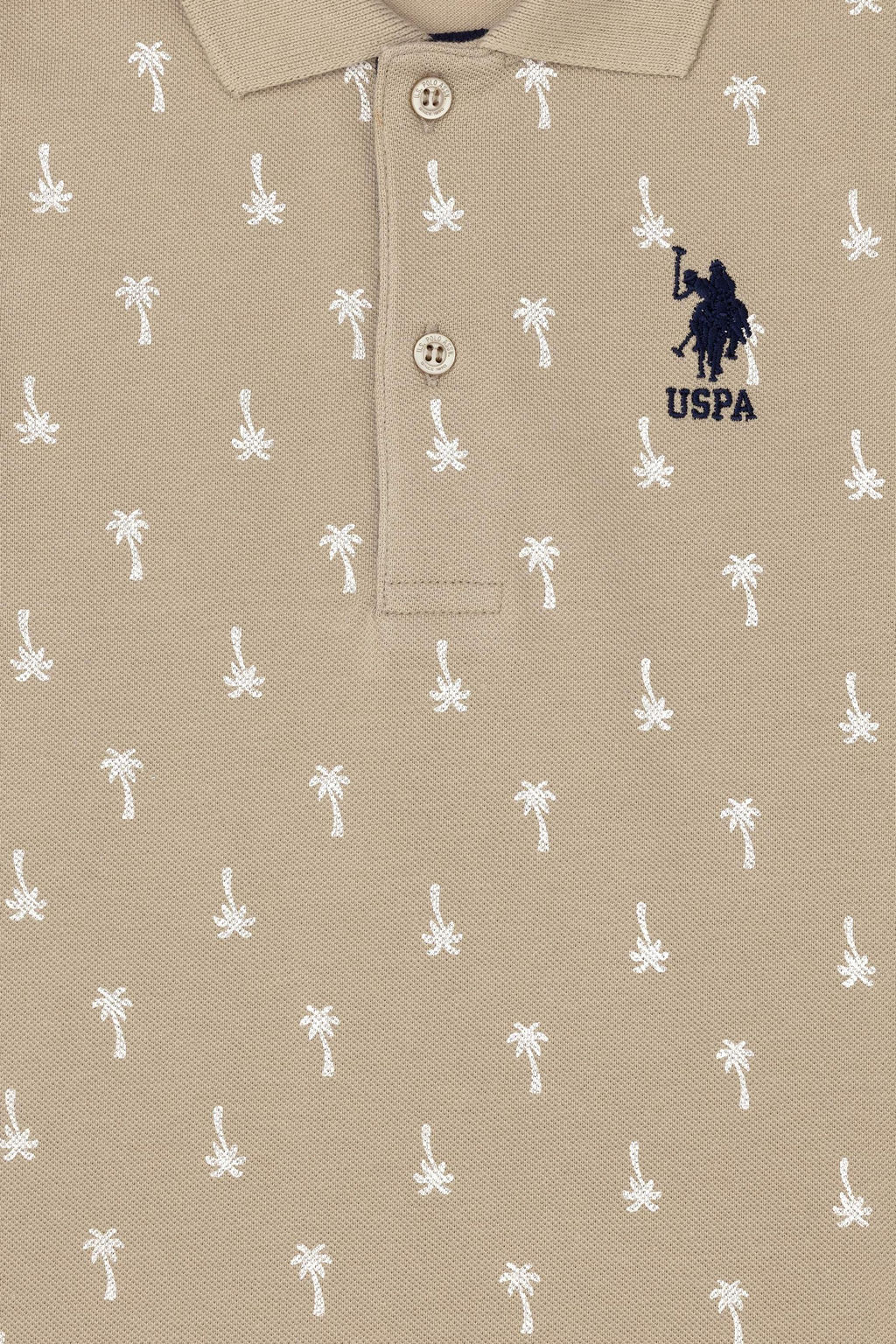 Футболка U.S. Polo Assn для мальчиков из хлопка светло-хаки  фото 8
