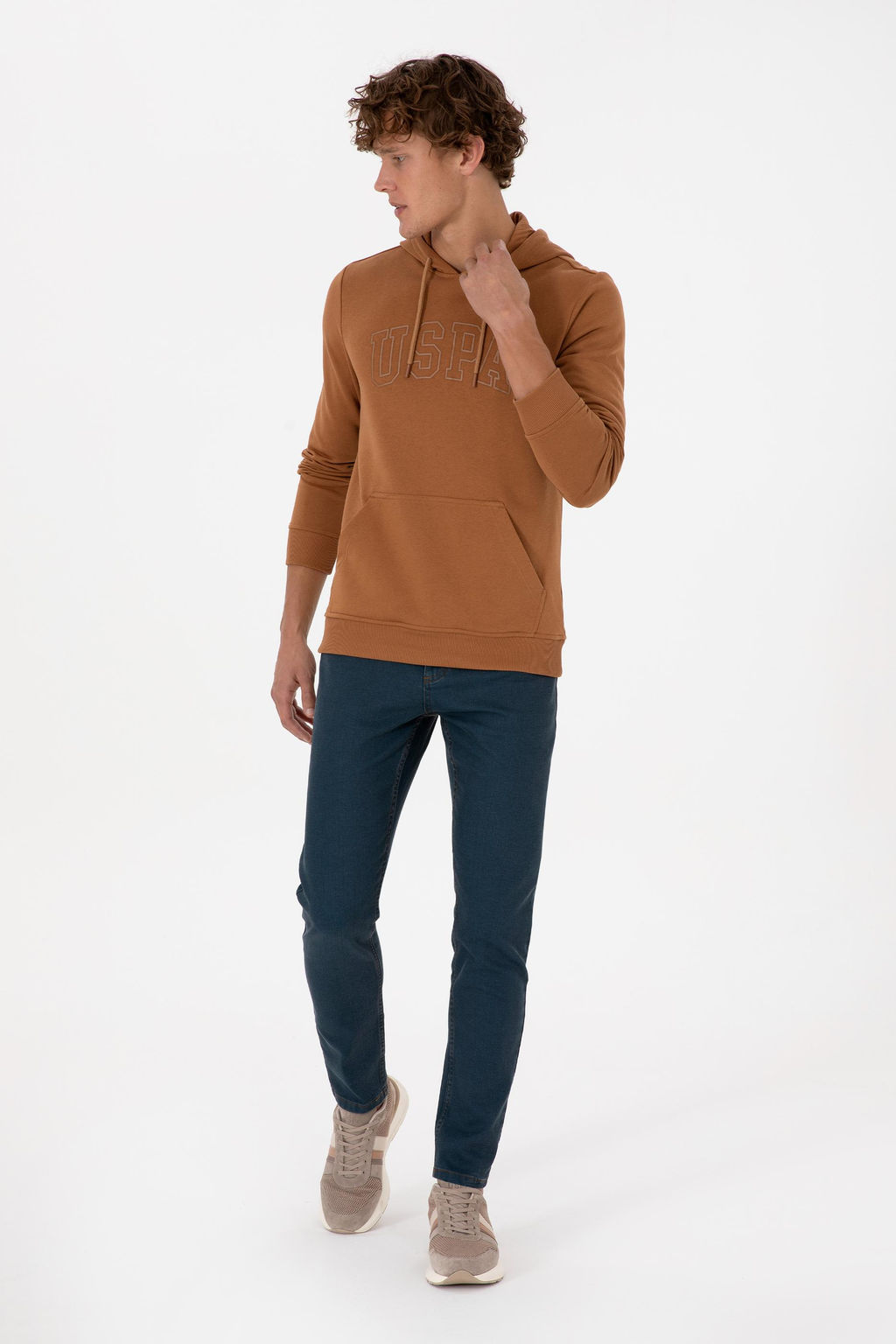 Erkek Regular Fit Kap__onlu Camel Basic Sweatshirt Sepette S_rpriz _ndirim