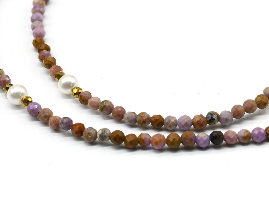 Чокер из фосфосидерита шарик гр.3мм, вставка майорка шарик 4мм, 39см