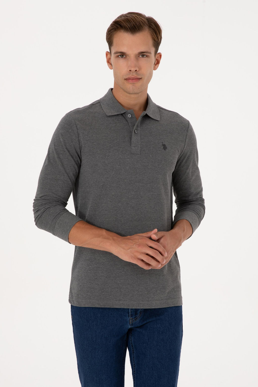 Erkek Antrasit Melanj Basic Sweatshirt Sepette S_rpriz _ndirim