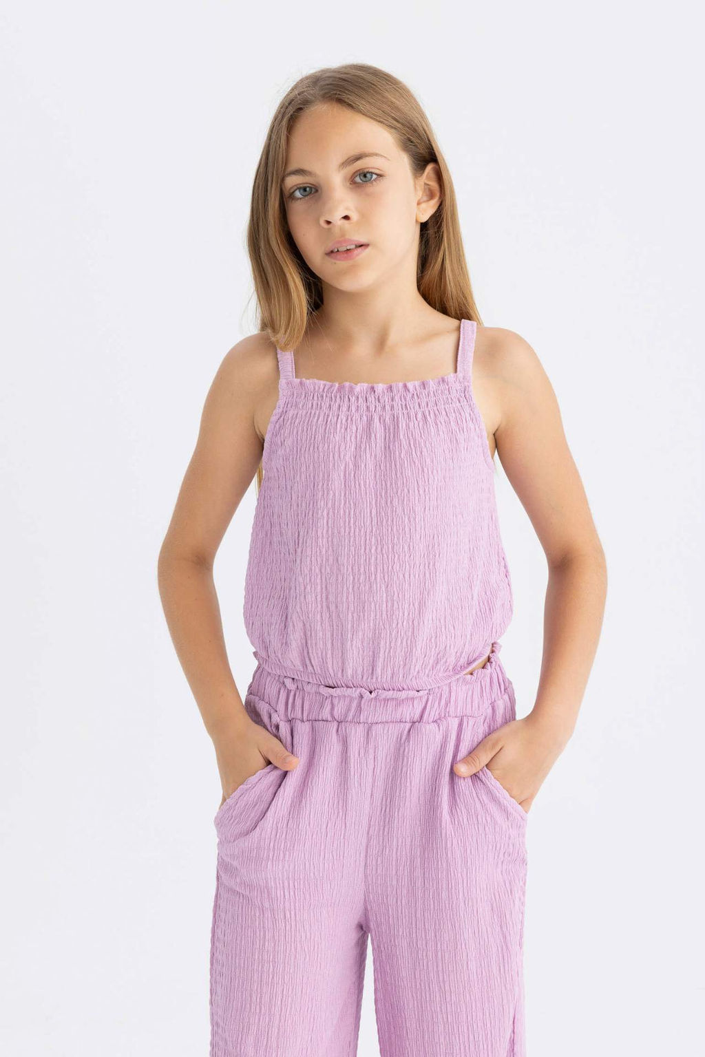 K?z Cocuk Elastik Yaka Ask?l? Bluz - Defacto фото 2