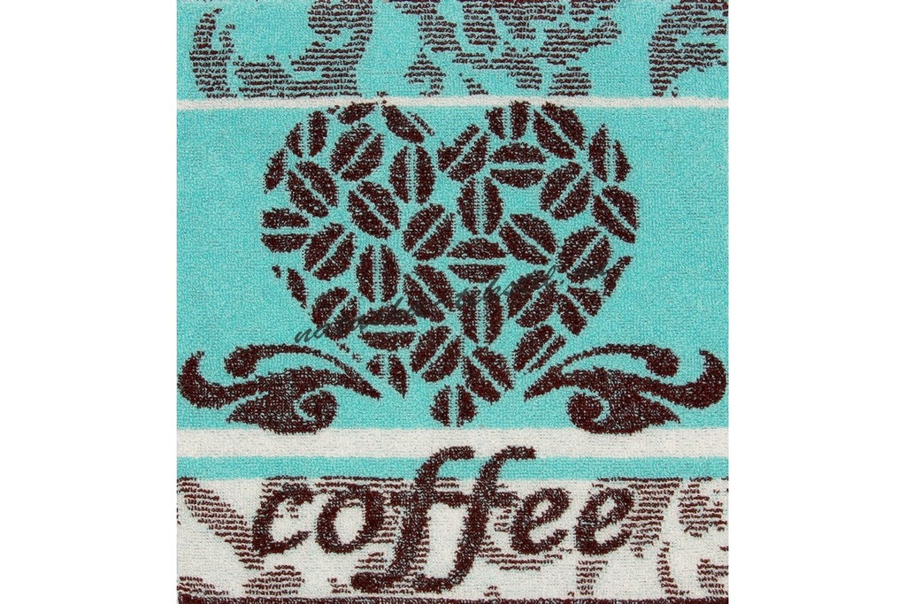 Салфетка махровая птк. жак. 30х30 4553, Кофе-сердце М