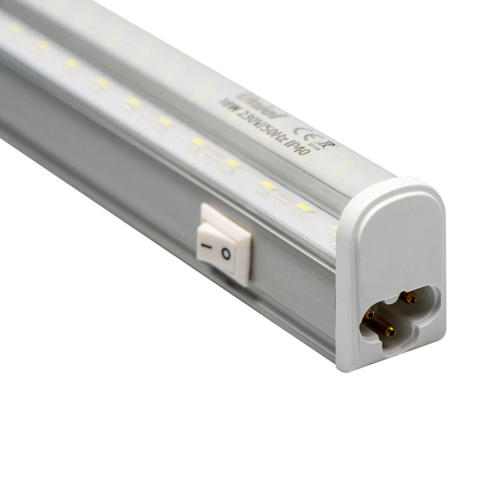 ULI-P10-18W/SPFR IP40 SILVER Светильник для растений светодиодный линейный, 560мм, выкл. на корпусе. Спектр для фотосинтеза. TM Uniel