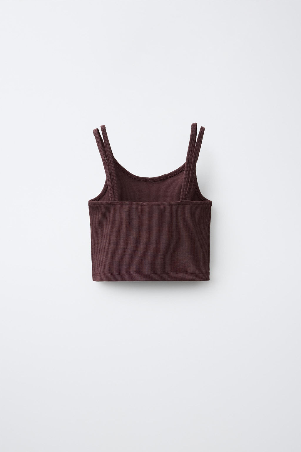 CONJUNTO RIB TOP Y PANTALON STRAIGHT / Marr?n - Zara фото 5