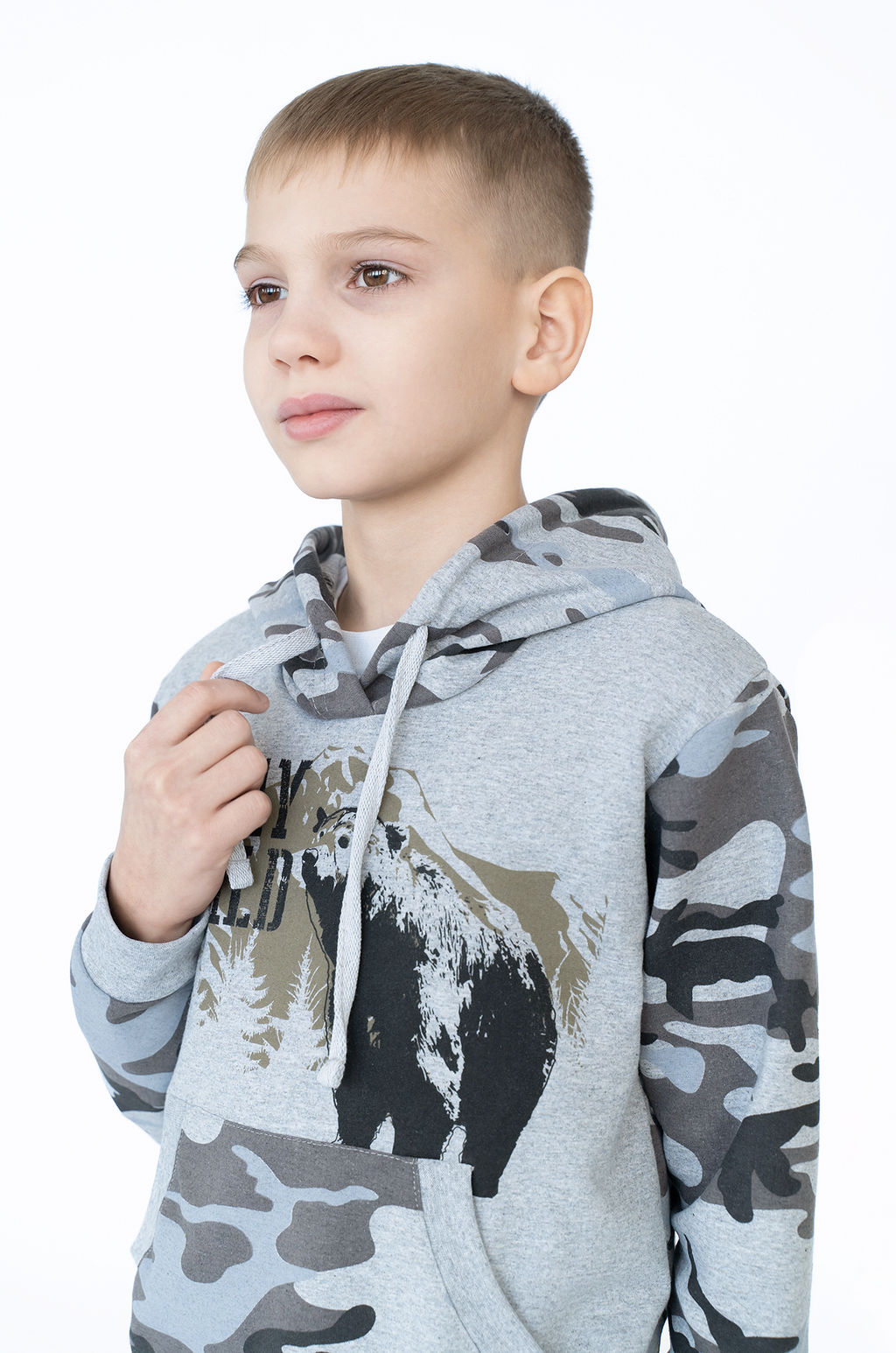 Костюм детский серый меланж медведь 747 (110, 60)