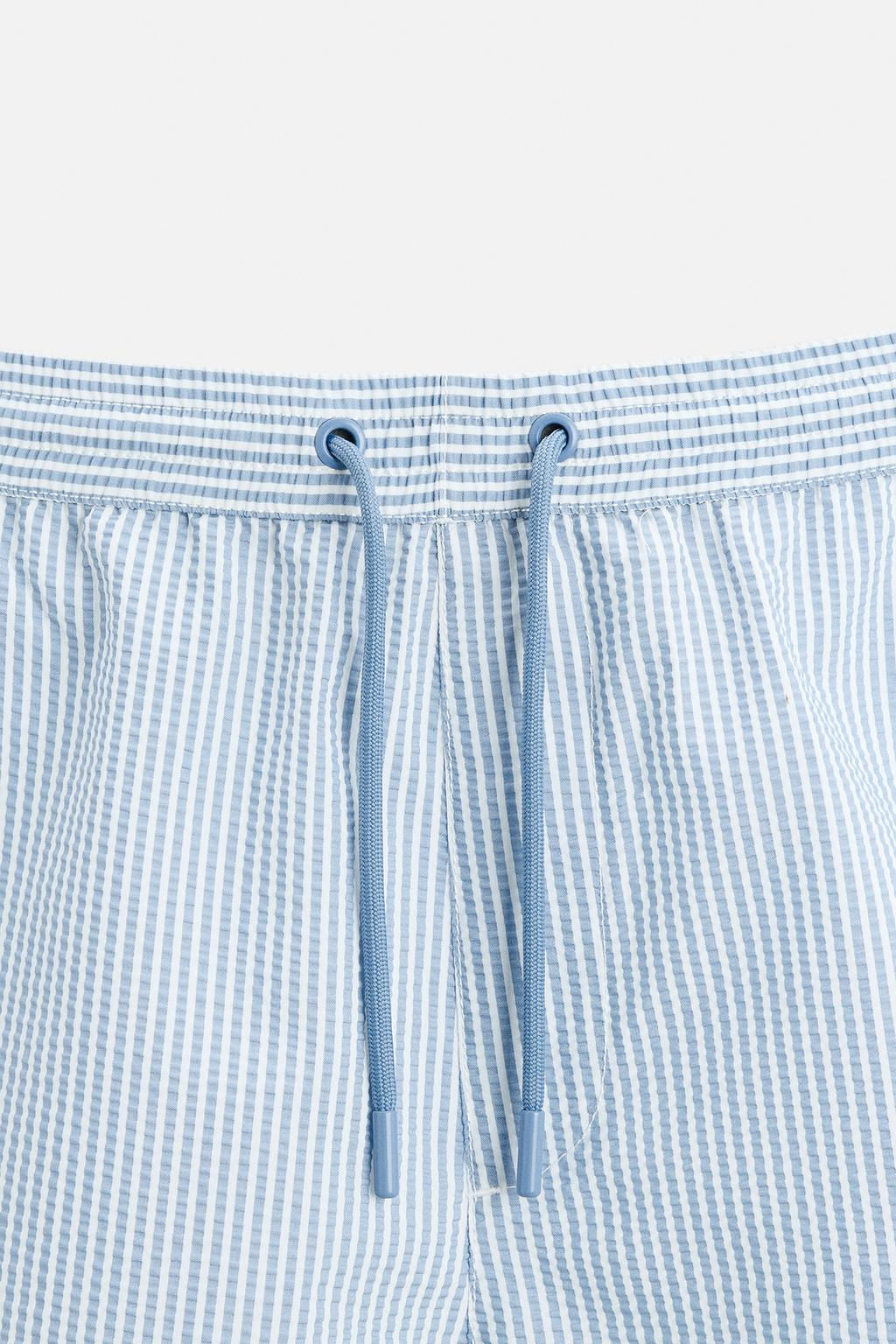 SEERSUCKER MID-LENGTH SWIMMING TRUNKS - Zara фото 19