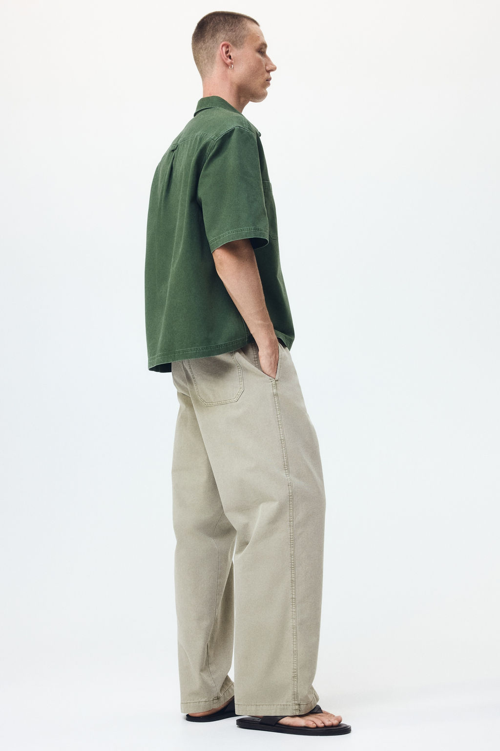 Pantal?n en lona de algod?n Loose Fit - H&m фото 6