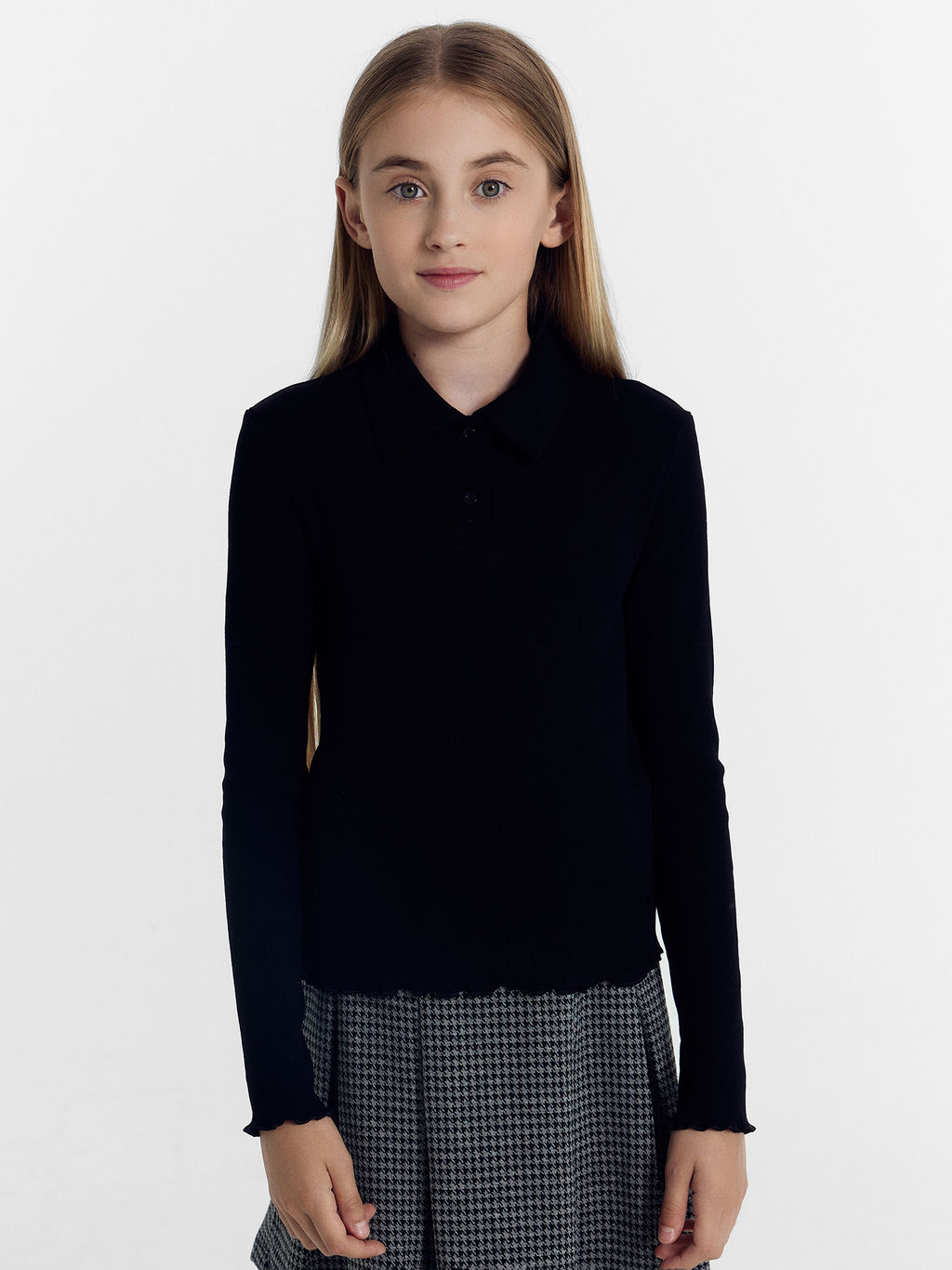 Поло для девочек в черном цвете - Mark formelle фото 3