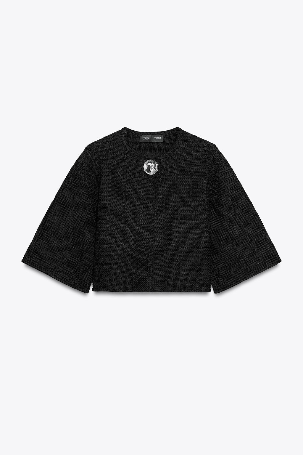 TEXTURED KNIT CARDIGAN WITH BUTTON - Zara фото 4
