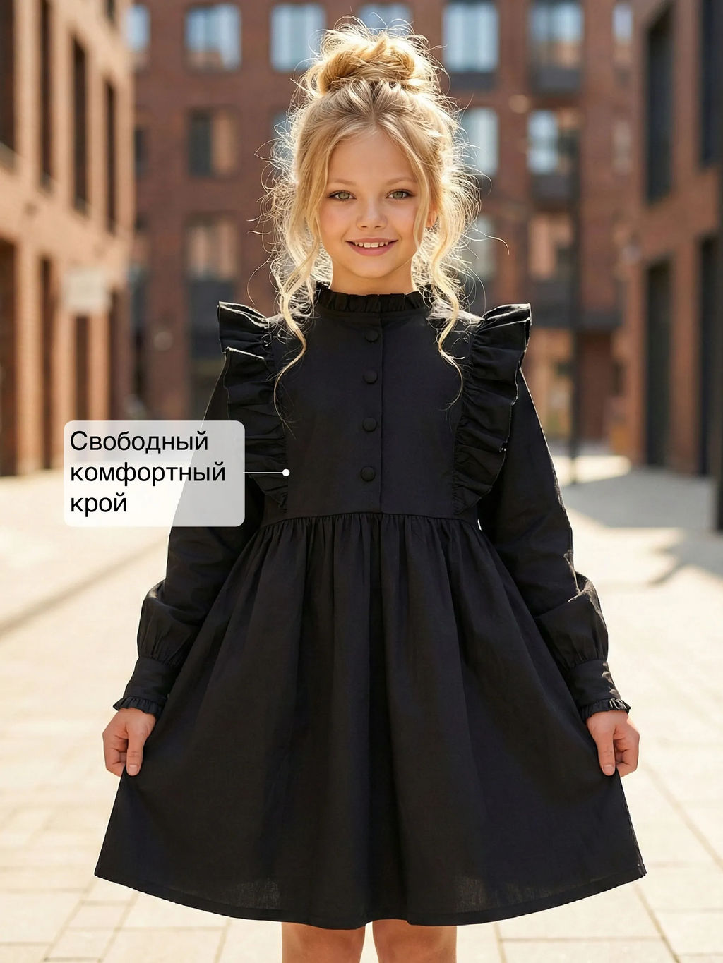 Платье черное нарядное для девочки 33-24251 черный - Mini maxi фото 36