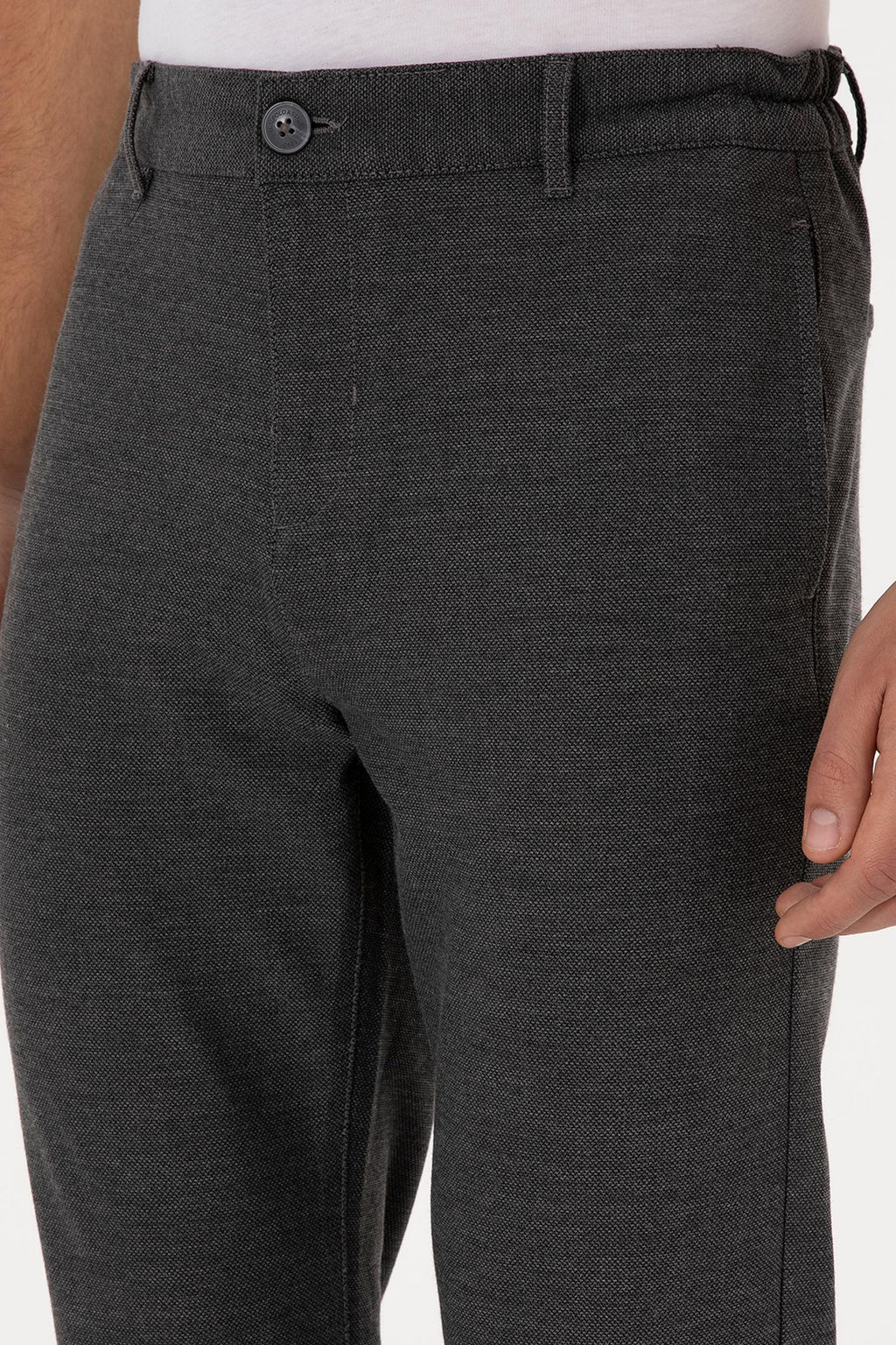 Erkek Gri Jogger Fit Kanvas / Chino Pantolon - U.s. polo assn фото 5