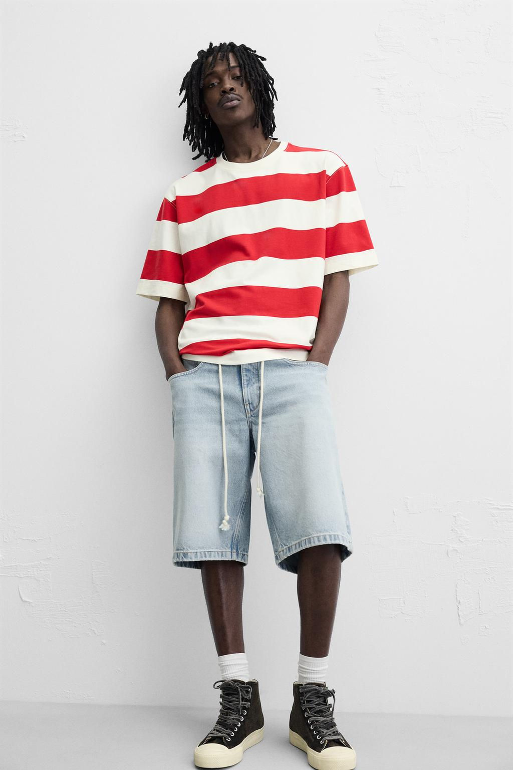 BASIC BAGGY FIT DENIM BERMUDA - Zara фото 15