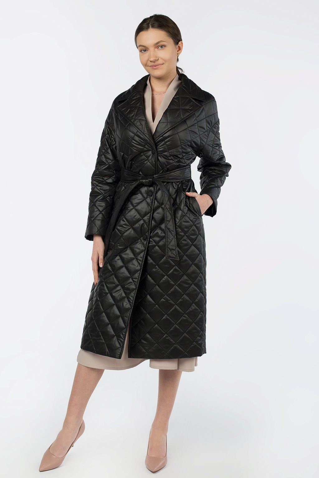 Пальто женское демисезонное (пояс) - El podio фото 4