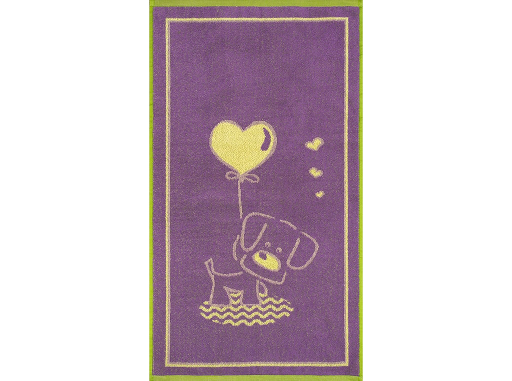 Полотенце махровое 6с103.412ж1 Щенок и шарик(3-сирень4) 50х90см