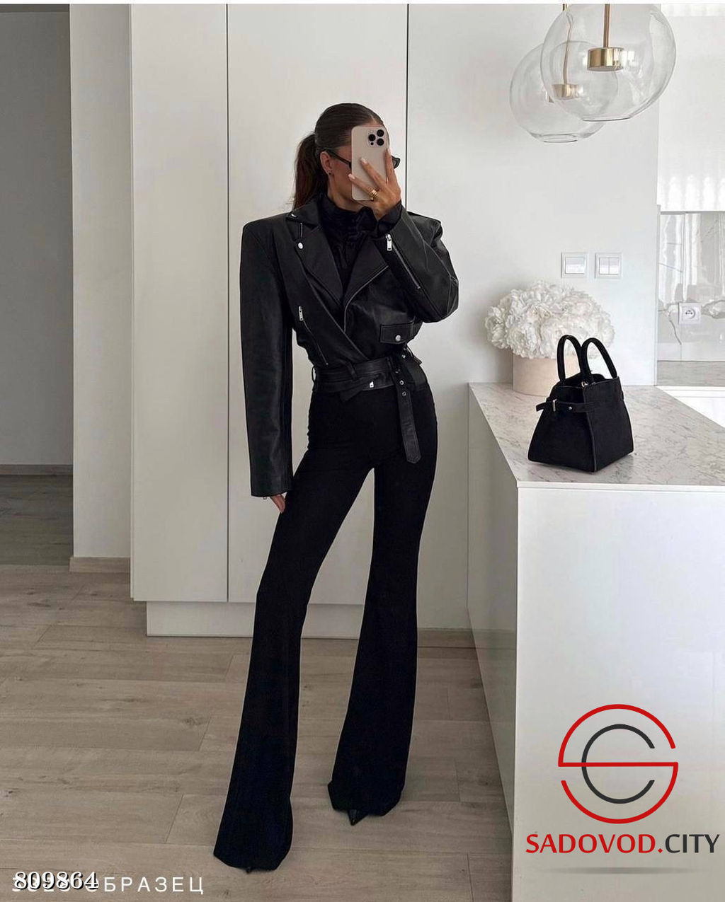 брюк клеш с ремнем в новой ткани - Bruno фото 3