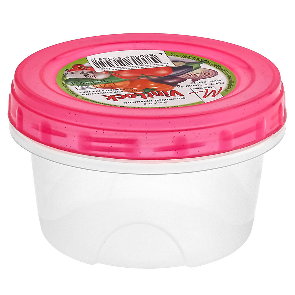 Контейнер для продуктов пластмассовый VintLock 0,3л, д10см, h6,8см, винтовая крышка (Россия) - Домашняя Мода фото 2