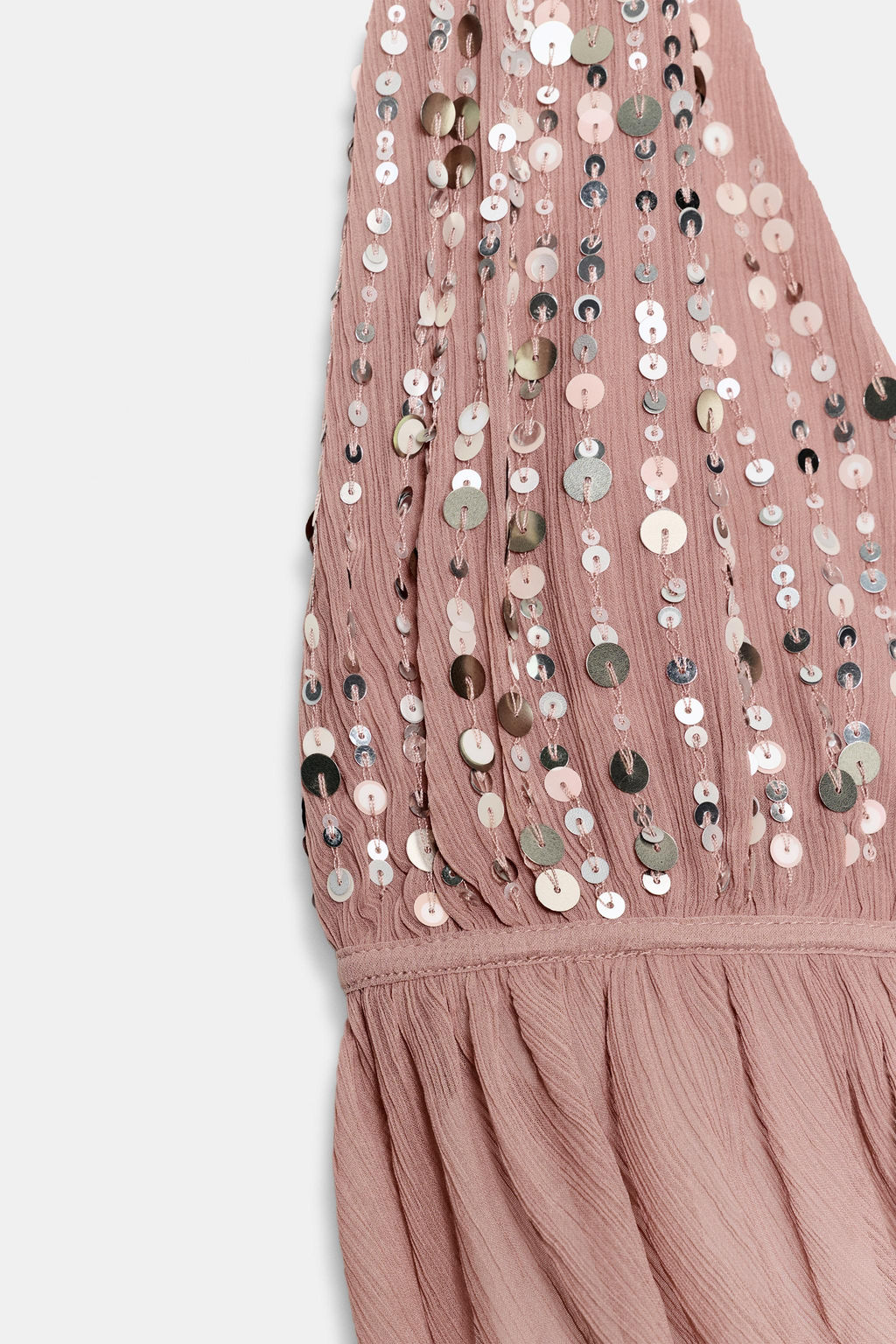 TOP HALTER LENTEJUELAS / Rosa palo