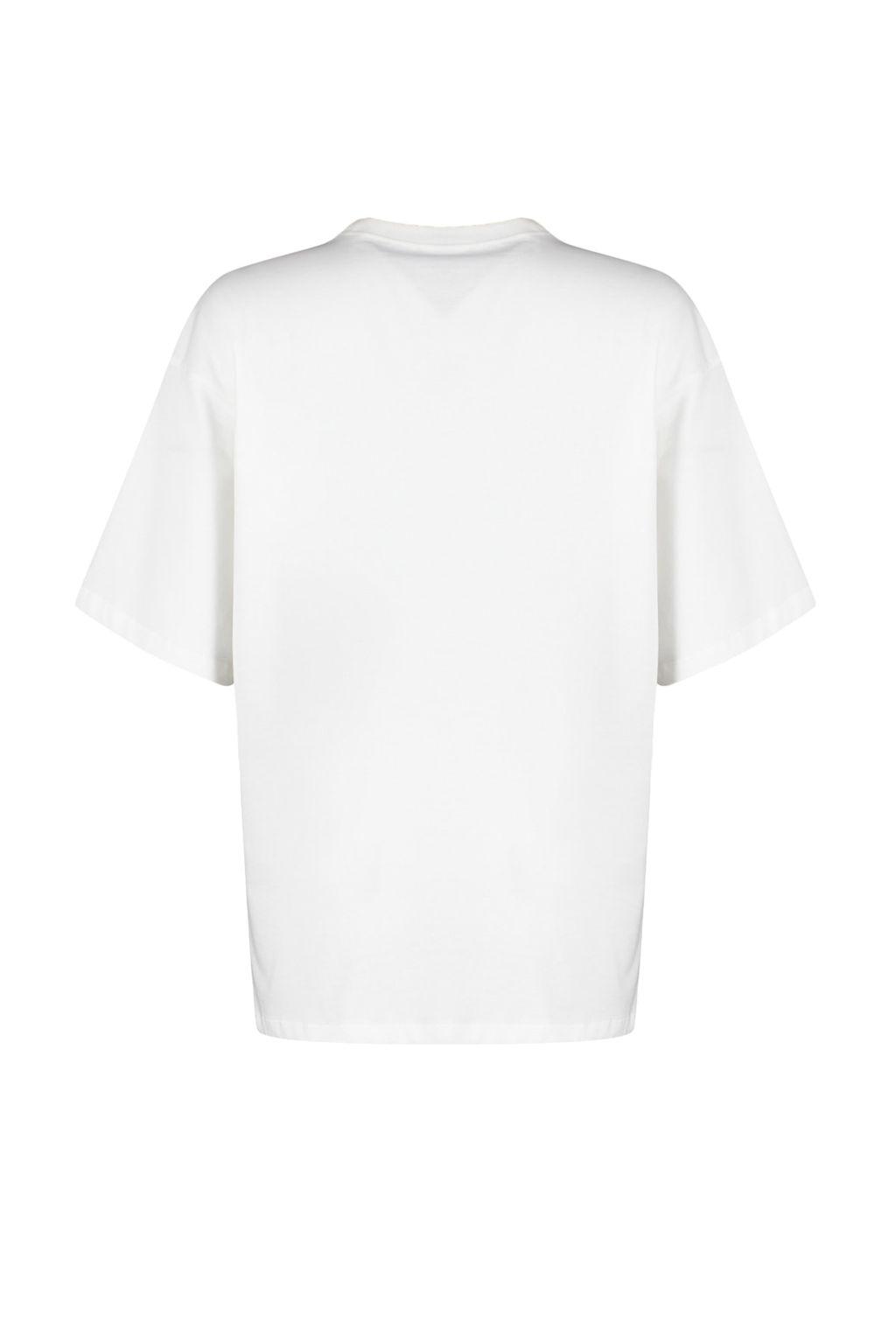 Ekru %100 Kal?n Pamuklu Premium Oversize/Genis Kal?p Bisiklet Yaka Orme T-Shirt TWOSS23TS00040