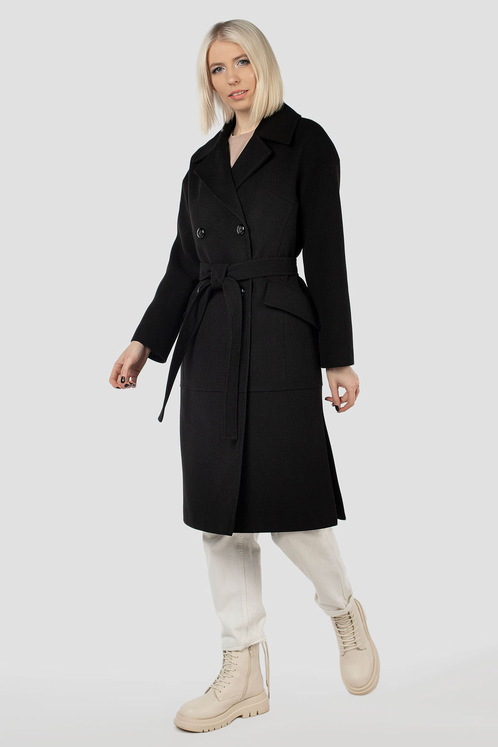Пальто женское демисезонное (пояс) - El podio фото 4