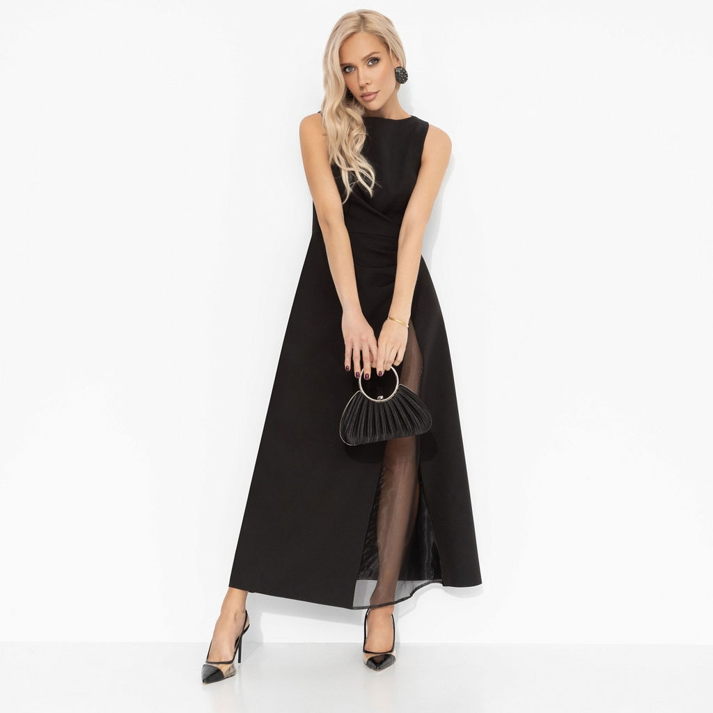 Платье со сборкой, Плавный силуэт