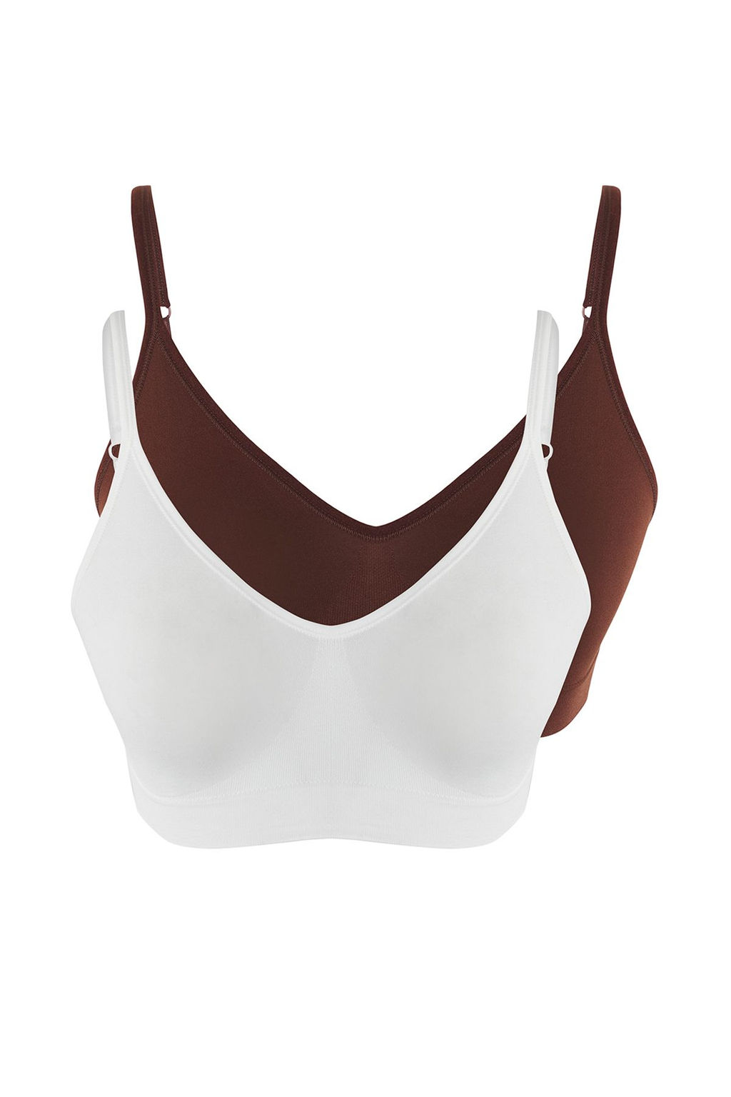 TRENDYOLMILLA Siyah-Ten 2li Paket Seamless/Dikissiz Balensiz Kaps?z Bustiyer Orme Sutyen THMSS25SU00014  фото 9