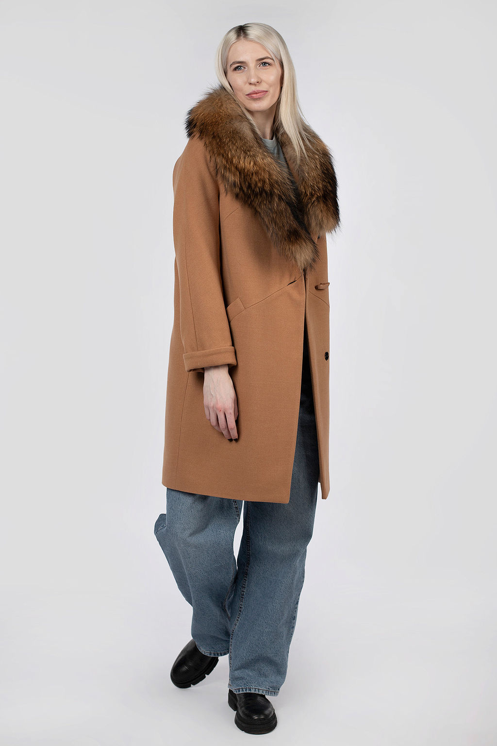 Мех натуральный (песец) Пальто утепленное Термофинн 100 г - El podio фото 6