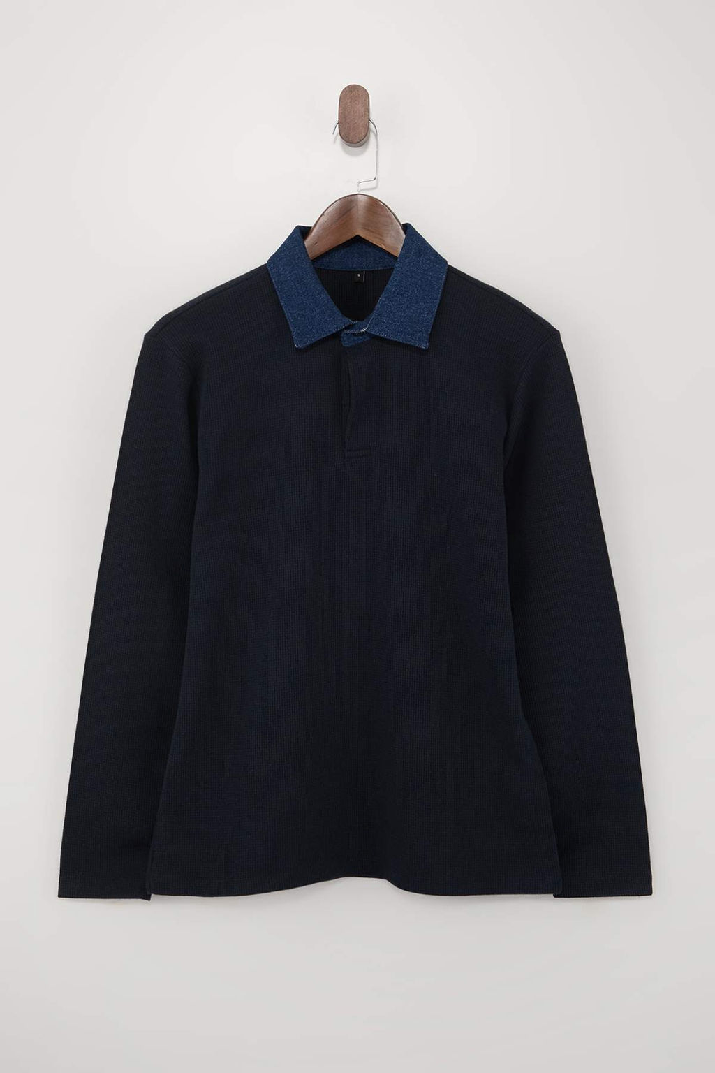 Lacivert Regular/Normal Kesim Dokulu Denim Yaka Detayl? Polo Yaka T-shirt TMNSS26PO00001