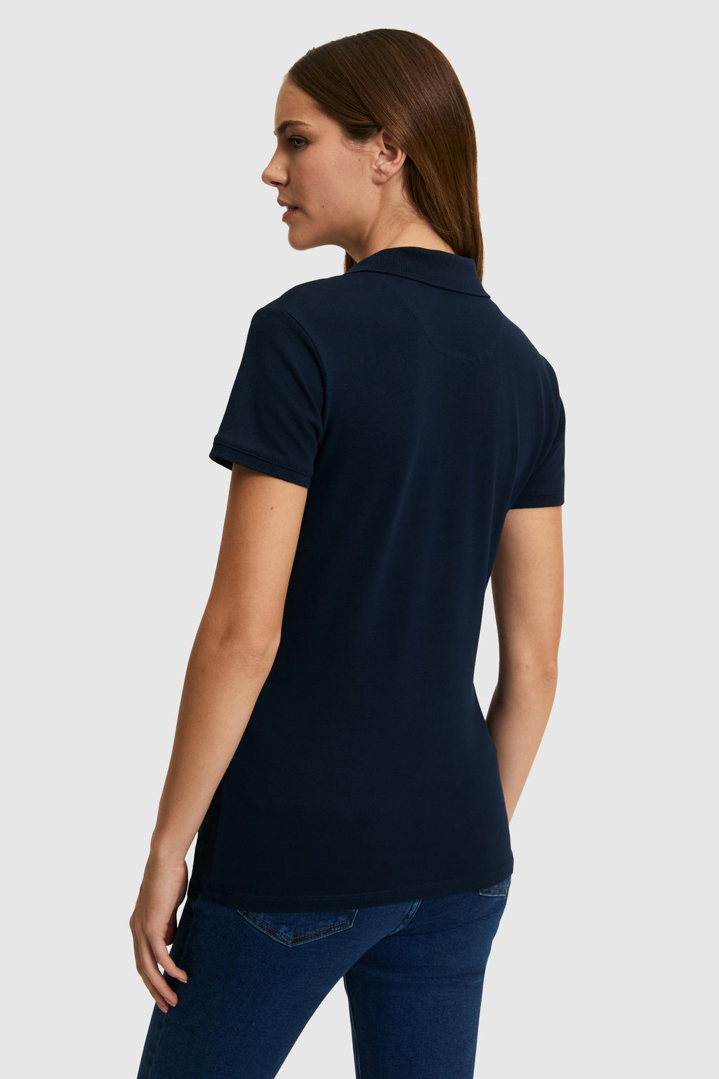 Kad_n Lacivert Polo Yaka Basic Ti__rt