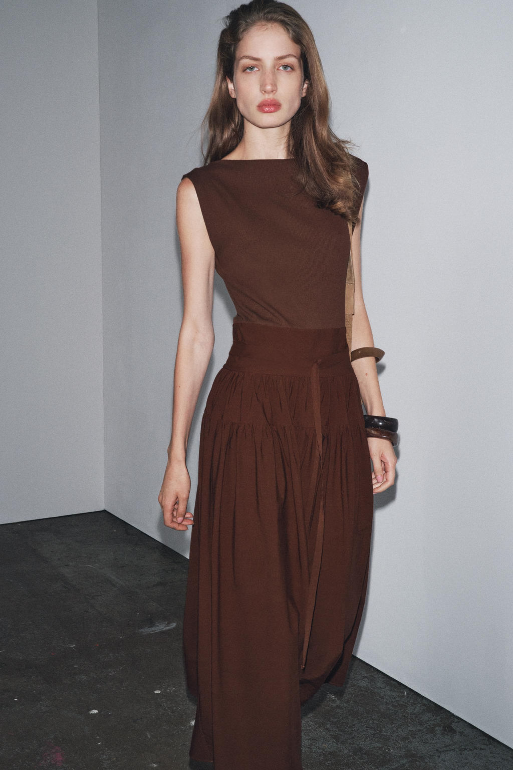 CONTRAST GATHERED DRESS - Zara фото 4