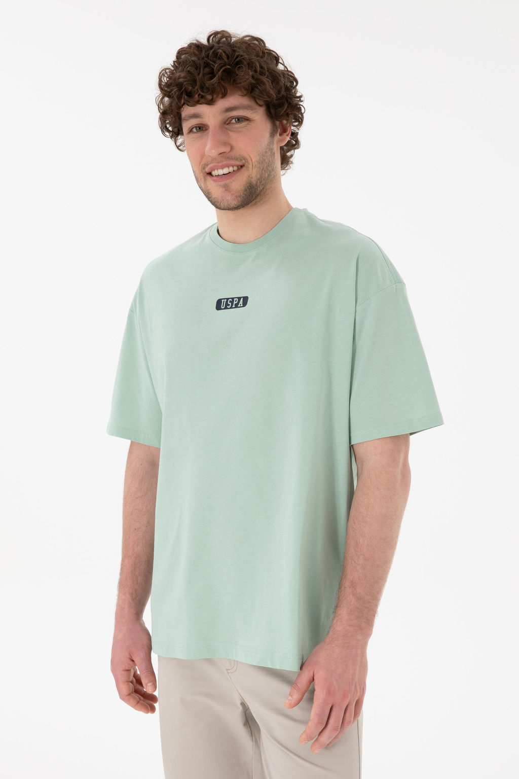 Erkek Oversize Fit Bisiklet Yaka Su Ye_ili Ti__rt Sepette S_rpriz _ndirim - U.s. polo assn фото 2