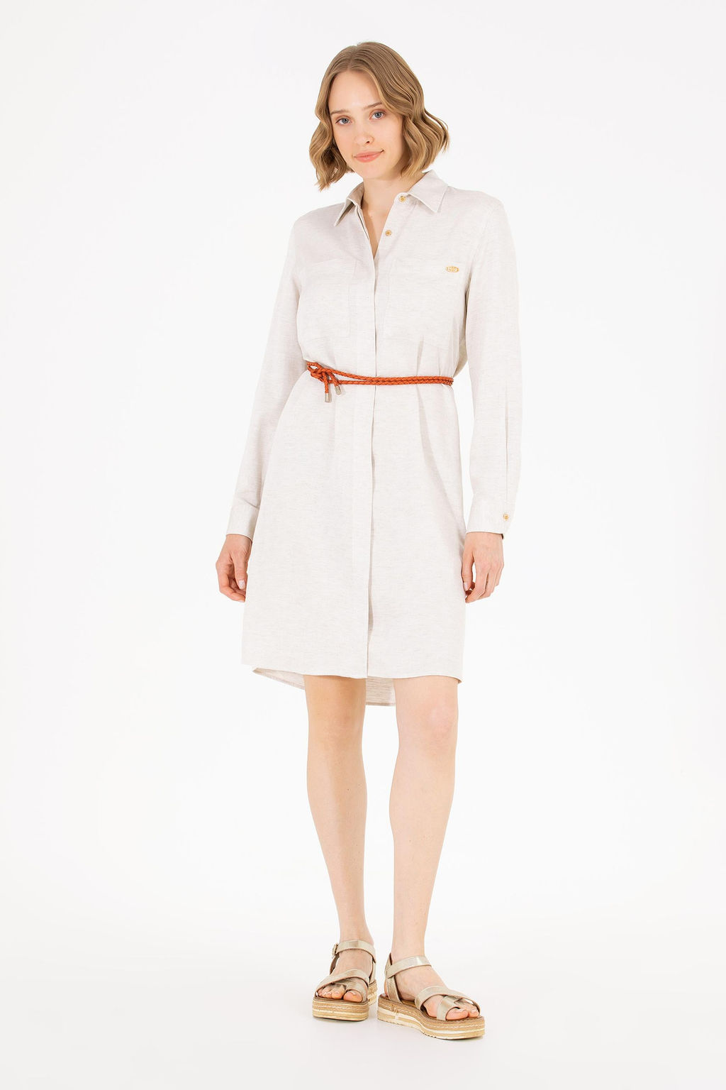 БЕЛОЕ ТКАНОЕ ПЛАТЬЕ - U.s. polo assn фото 8
