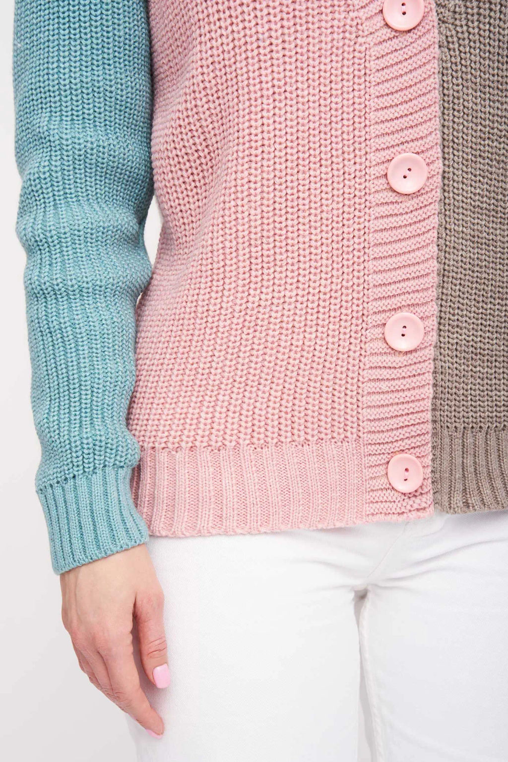 ЗЛАТА Жакет В 1554/мятно-розовый микс