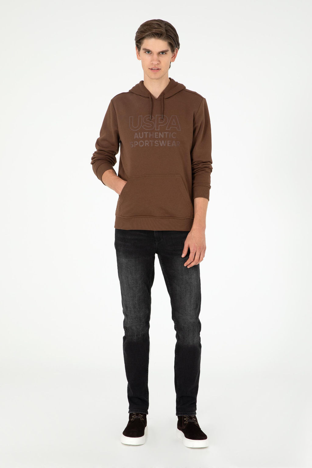 Мужской коричневый свитшот - U.s. polo assn фото 4