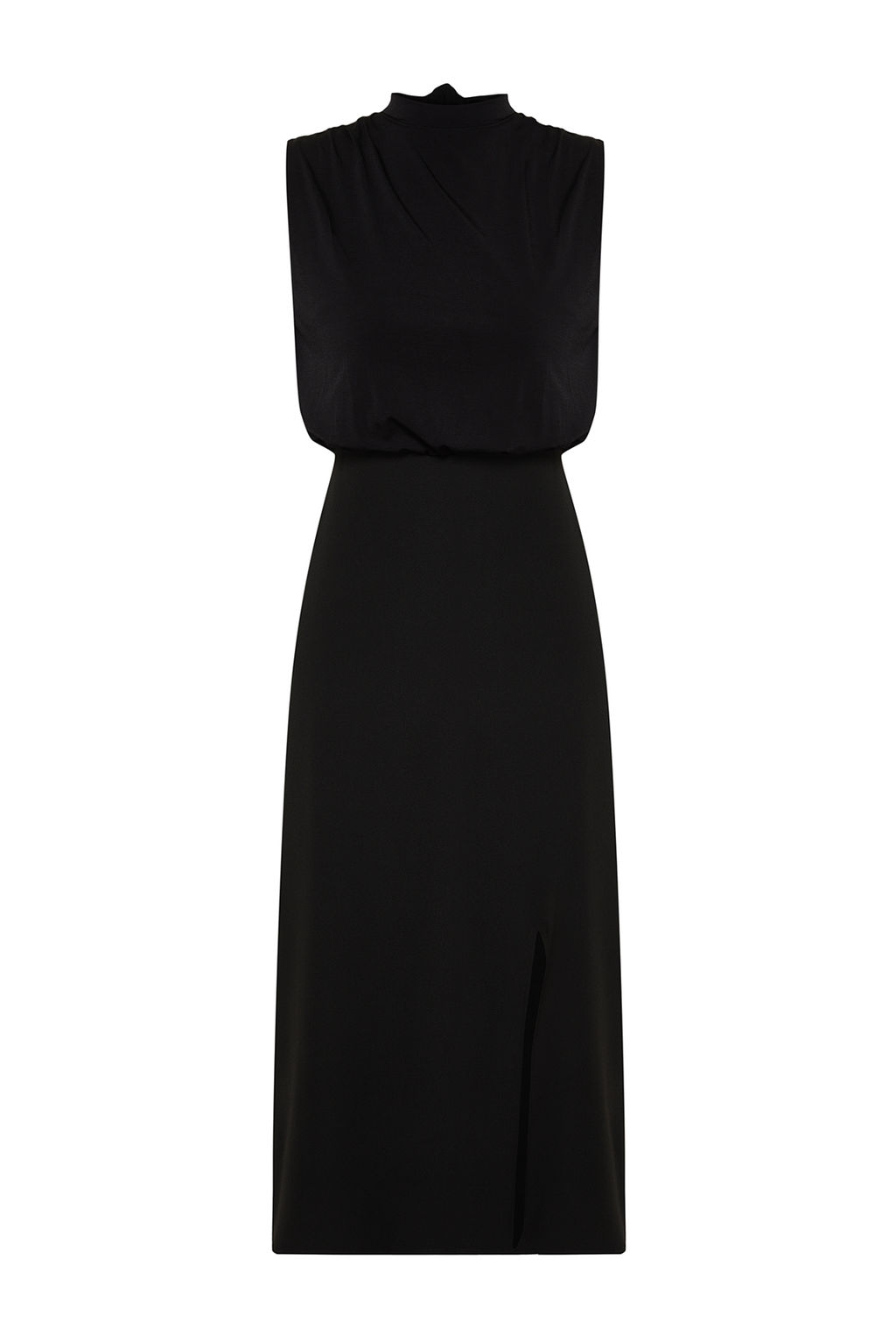 Siyah A Kesim Degaje Yaka Midi Dokuma Elbise TWOSS24EL00689 - Trendyolmilla фото 7