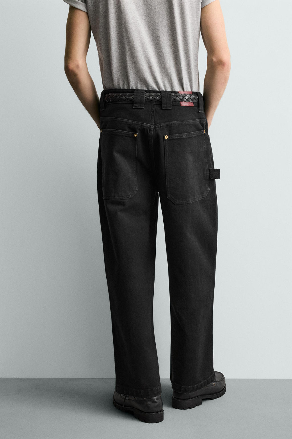 PANTAL?N CARPINTERO WIDE FIT / Negro - Zara фото 3