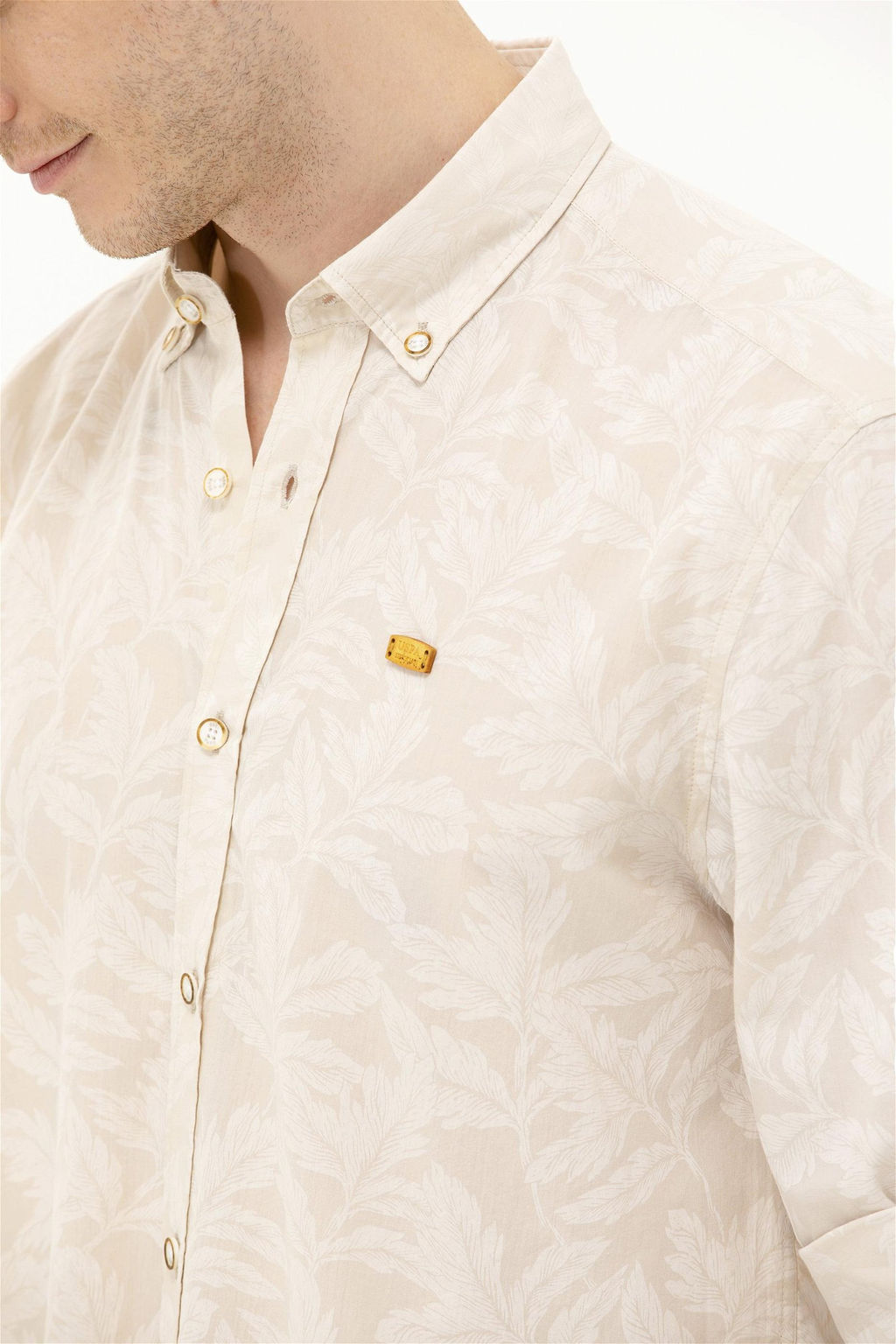 U. S. Polo Assn Мужская рубашка с длинным рукавом цвета экрю - U.s. polo assn фото 14