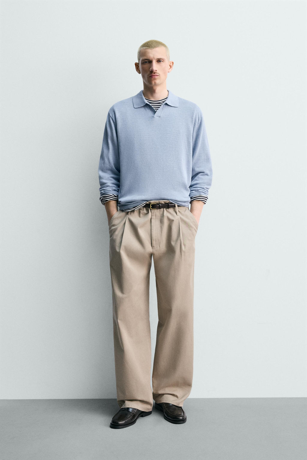 POLO PUNTO C??AMO - ALGOD?N / Celeste