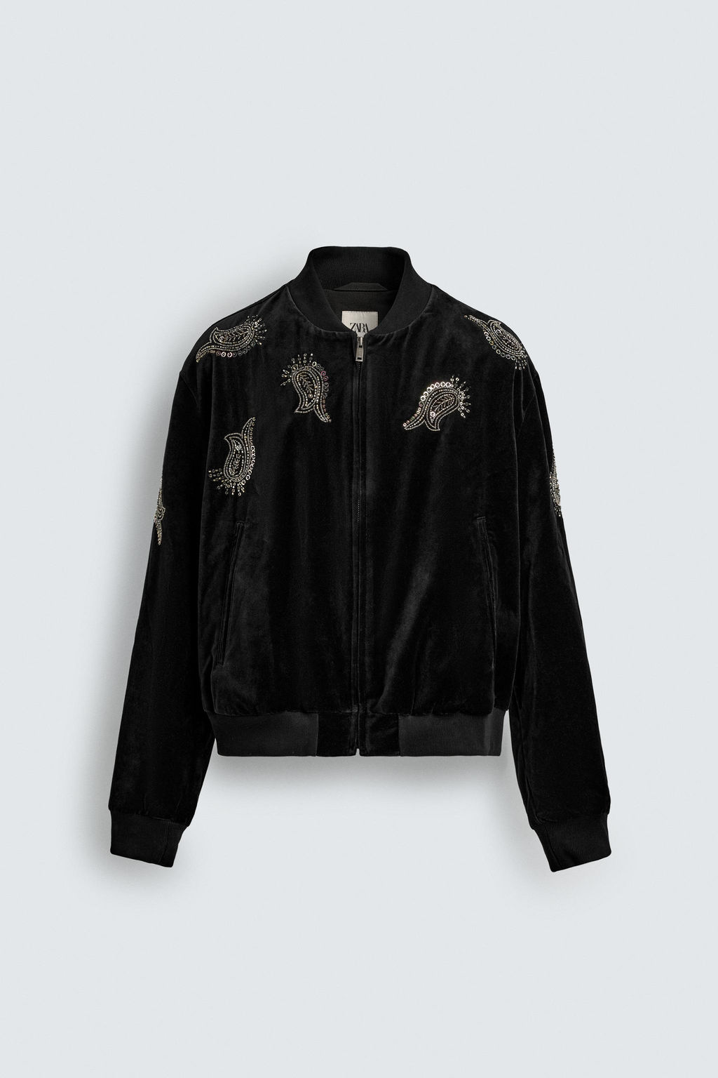 LIMITED EDITION EMBROIDERED VELVET BOMBER JACKET - Zara фото 8