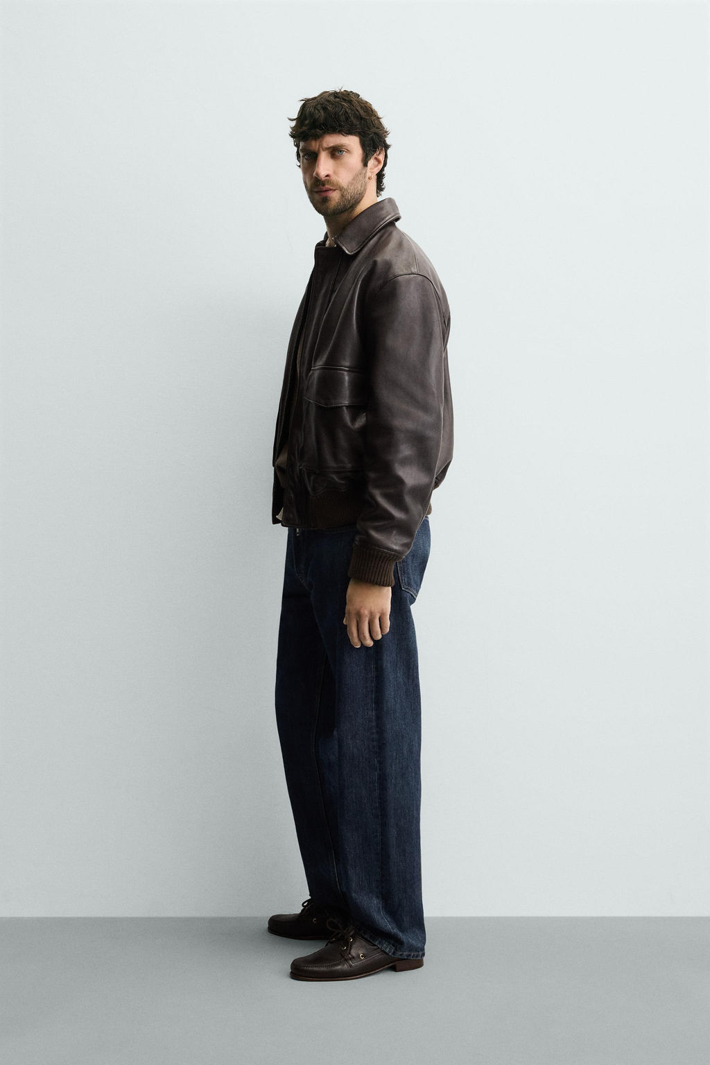 RELAXED FIT LEATHER JACKET - Zara фото 12