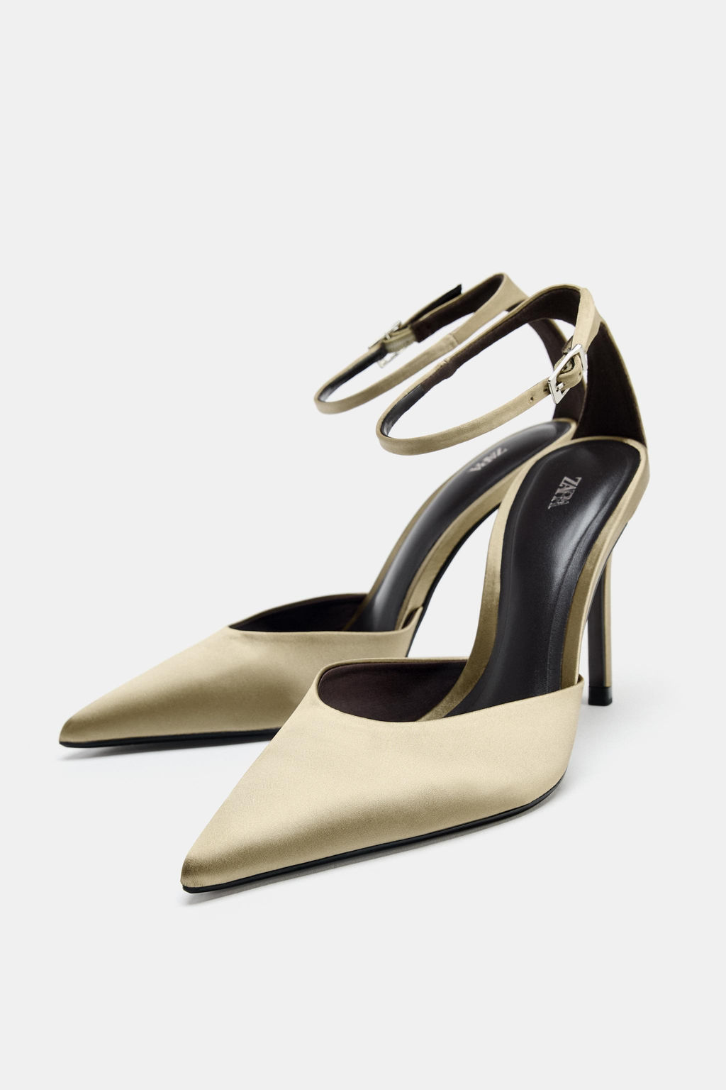 SATIN HIGH-HEEL SHOES WITH STRAP - Zara фото 18