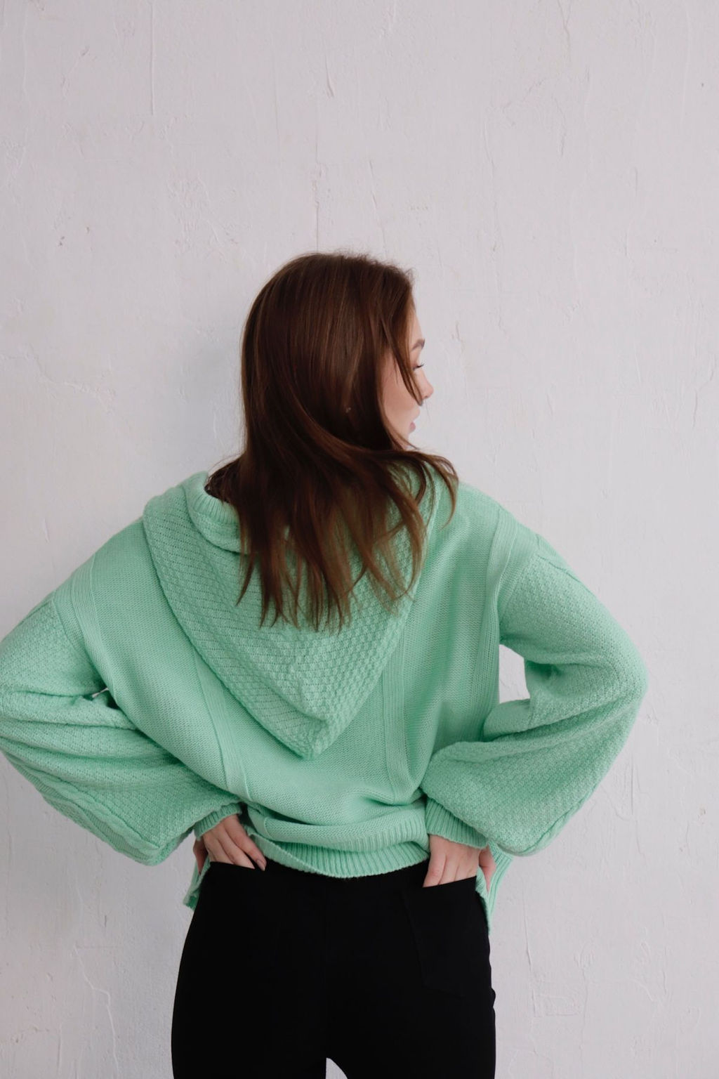9937 Пуловер с капюшоном мята - Martichelli фото 7