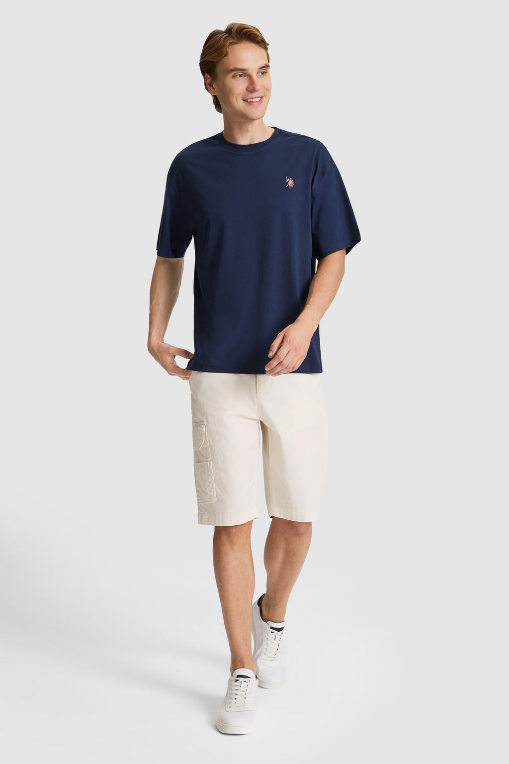 Erkek Lacivert Comfort Fit Bisiklet Yaka Basic Ti__rt