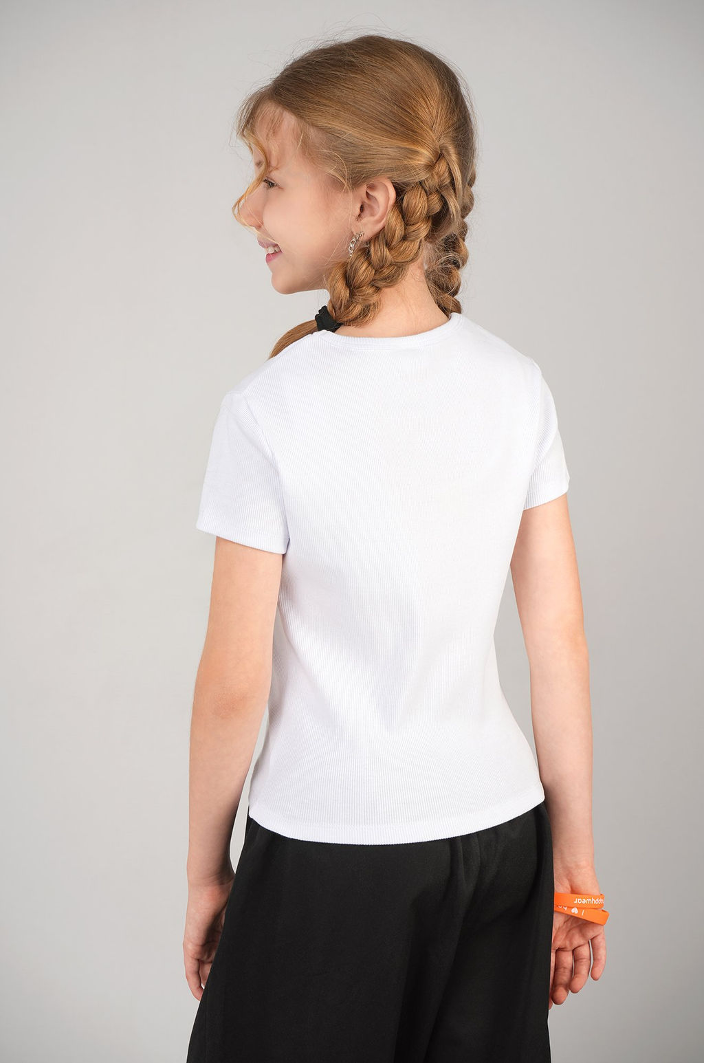Футболка для девочки в рубчик из рибаны Happyfox  фото 43