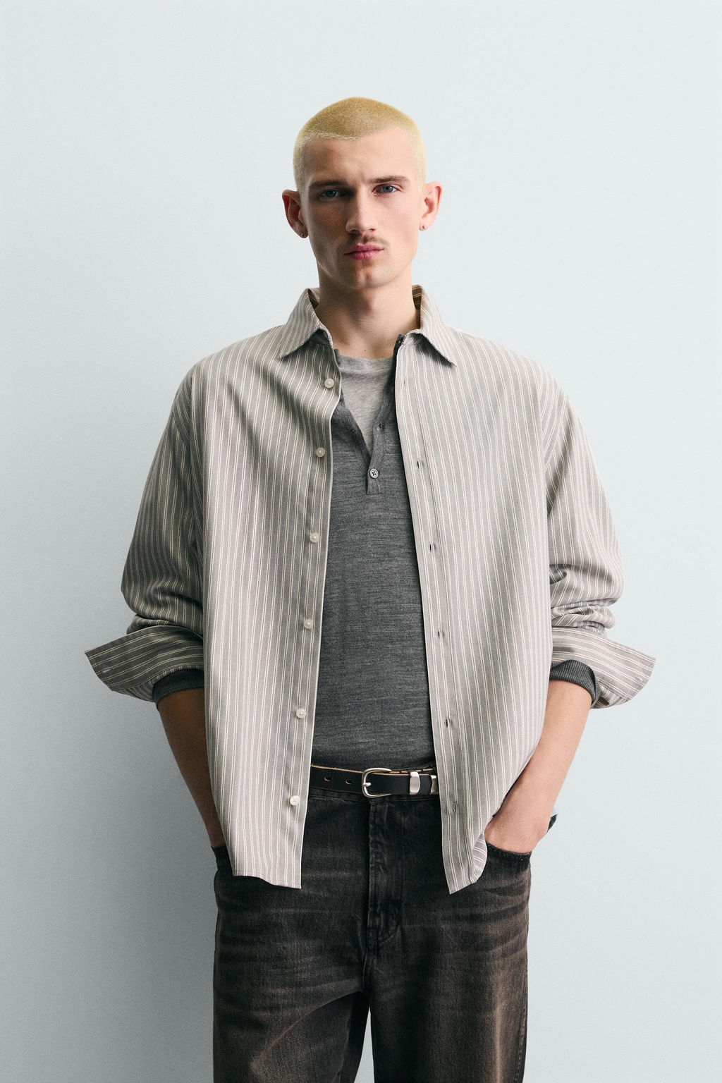 RELAXED FIT STRIPED SHIRT - Zara фото 2
