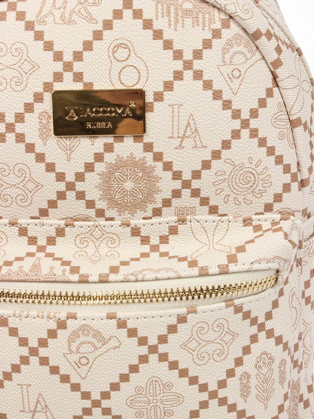 LACCOMA рюкзак АС7302-Россия-кремовый эко кожа