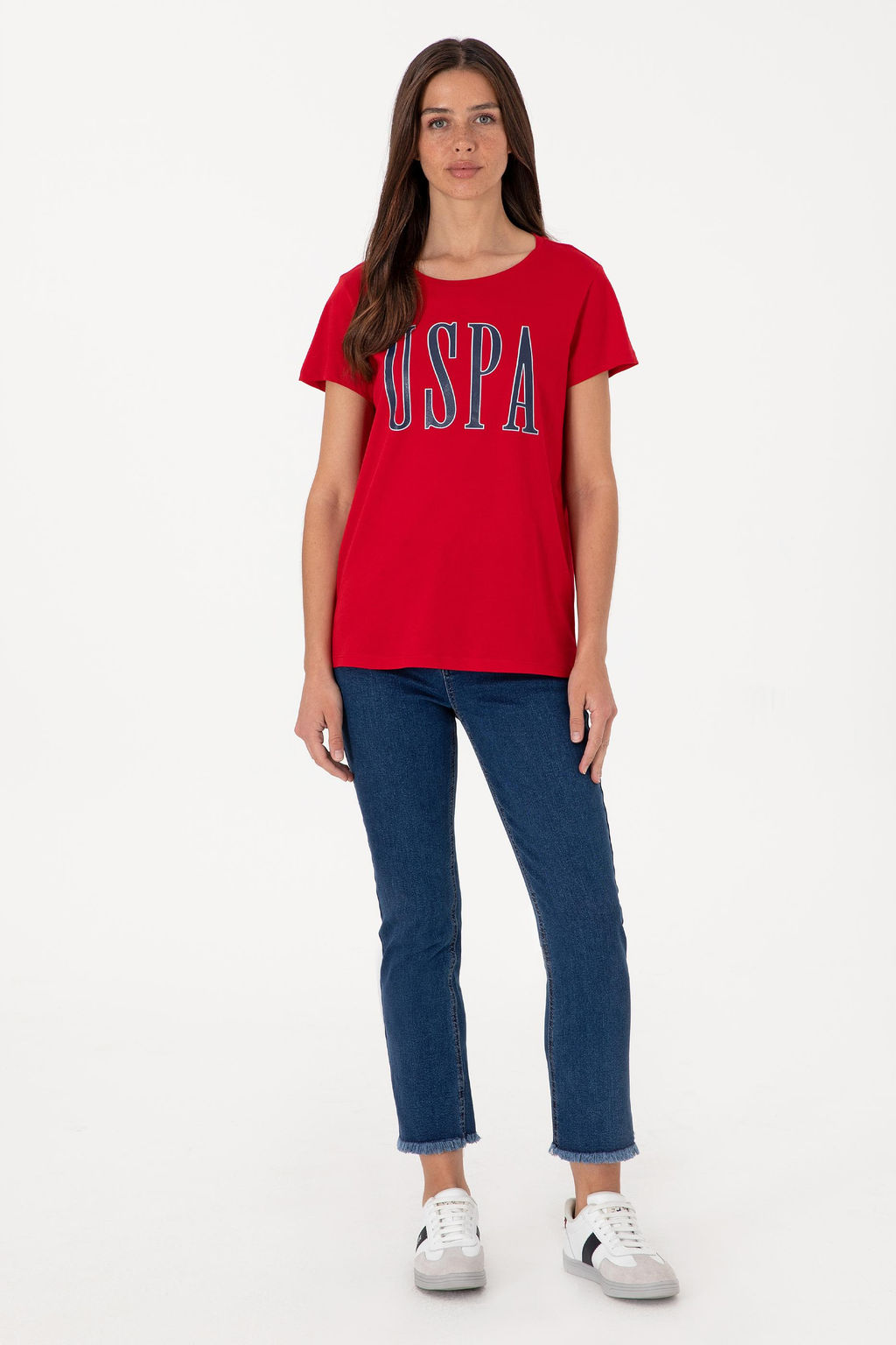 Kad_n K_rm_z_ Bisiklet Yaka Ti__rt Sepette S_rpriz _ndirim - U.s. polo assn фото 4